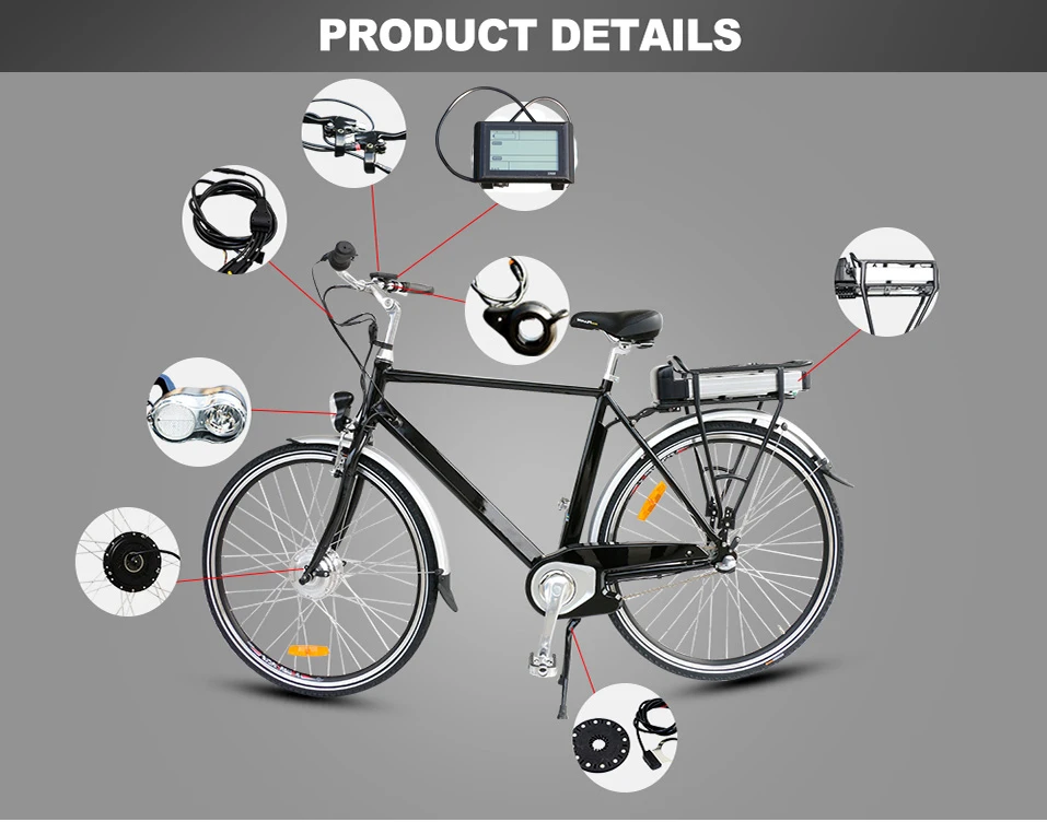 2" 26" 700C(2") 48V10AH литиевая батарея комплект для электрического велосипеда переднее колесо мотор 350 Вт/500 Вт мощность для электрического велосипеда конверсионный комплект