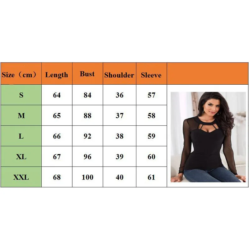 Женские сексуальные сетчатые блузки Blusas Femininas с длинным рукавом и круглым вырезом, повседневные Черные Облегающие прозрачные Рубашки, Топы