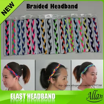 

2017 NEW! Braided Hair Bands Head Style Sweaty Headband Non Slip Sports softball headbands