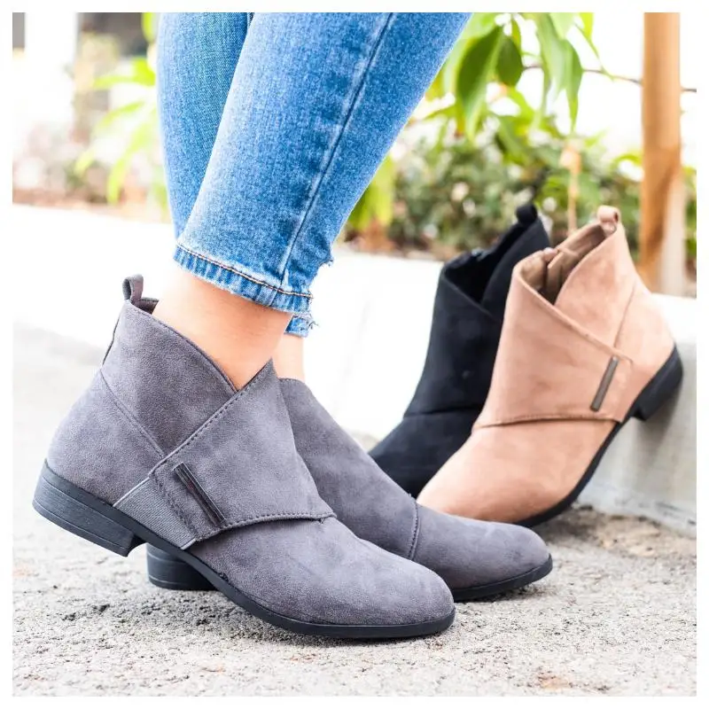 comfortable flat ankle booties