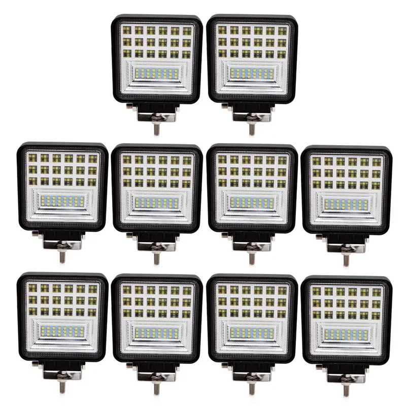 

Safego 10pcs 72W 4 Inch Led Light Waterproof Combo Beam Off Road Square Light Driving Fog Lamps Offroad For Trucks 12V 24V 6000K