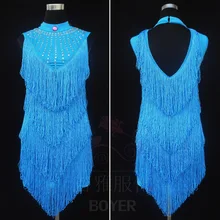 Костюмы для латиноамериканских танцев платье для танцев женские конкурс 8 цветов Танцы платье для Для женщин конкурс танца ча-ча/Samba/танго платье dq3025