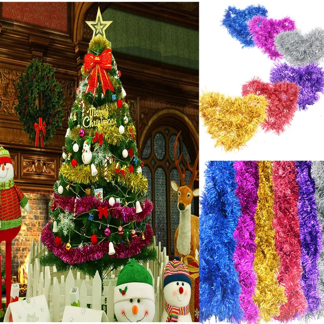 2M(6.5Ft) Luxury Deluxe Chunky Christmas Tinsel Garland Tree Decoration