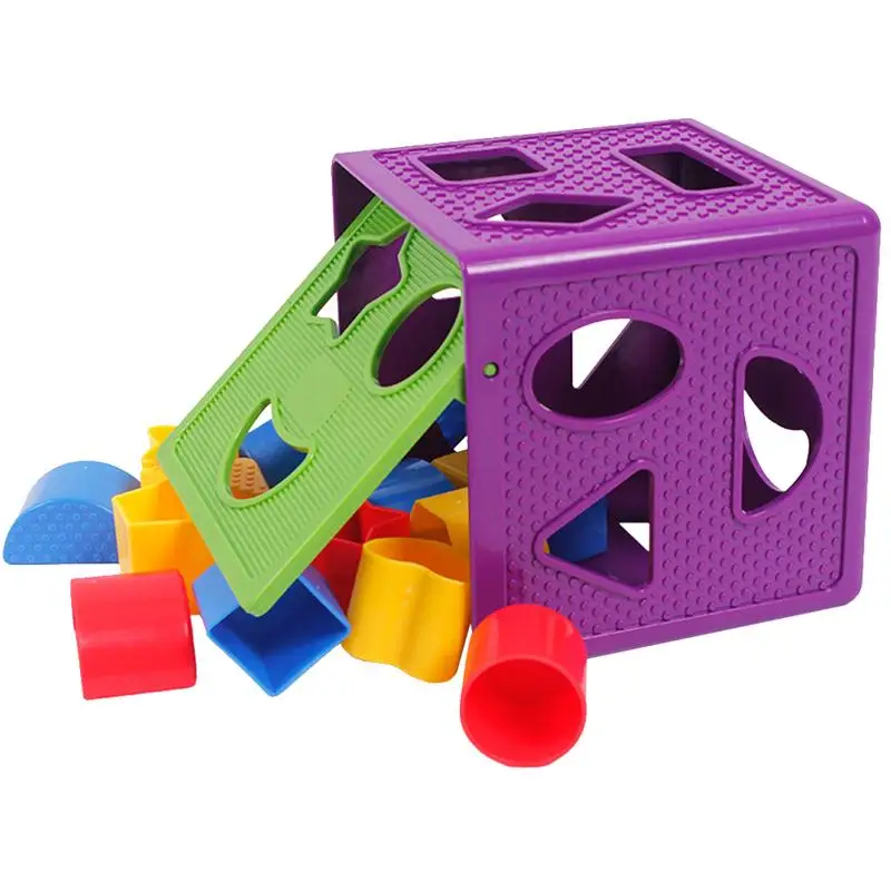 1pc Building Block PE Educational Geometric Shape Matching Toys Block Toys Recognition Box for Toddlers