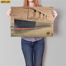 Старинная титаническая карта, винтажная крафт-бумага, плакат, наклейка на стену, ретро рисунок, для бара, для кафе, принт, украшение для дома, 45,5x31,5 см