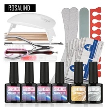 Rosalind, магнит, кошачьи глаза, УФ-гель, набор, отмачиваемый, Гель-лак, набор для ногтей, инструменты, наборы, маникюрный набор