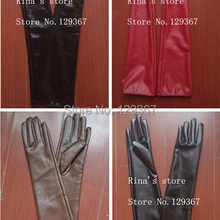 Новое поступление ультра длинные черные перчатки из искусственной кожи женские перчатки мягкие перчатки сумка 50 см длинные перчатки L669