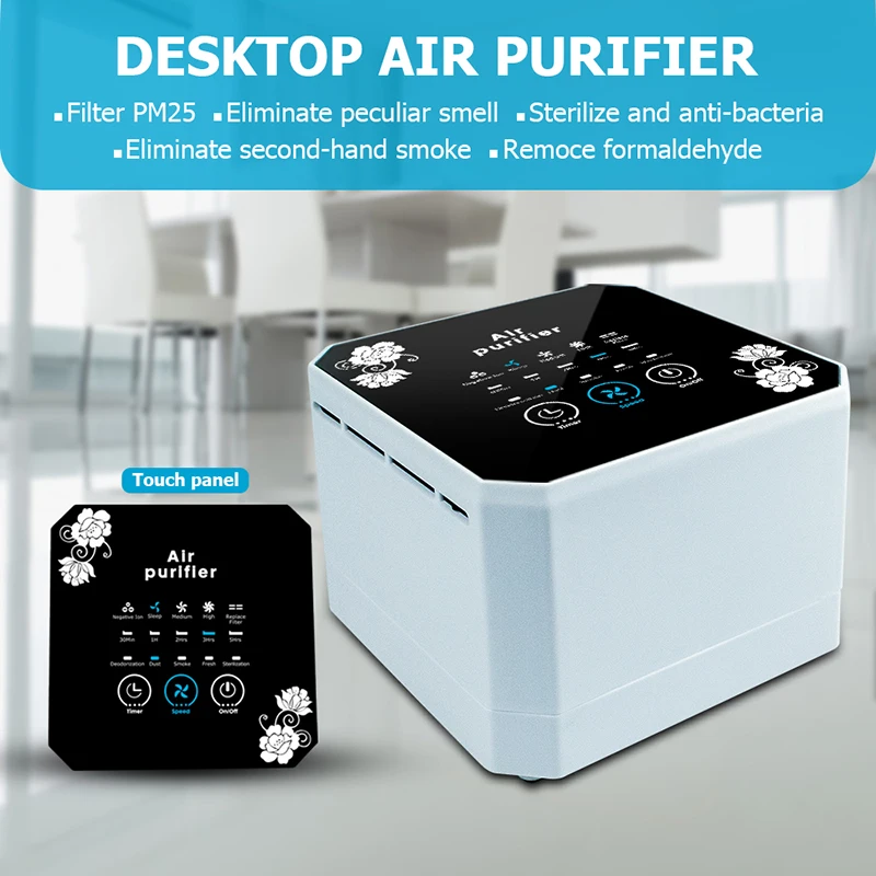 Multifunctional Air Purifier Cleaner Sterilizer Desktop Negative Ion Generator Purify PM 2.5 Remove Formaldehyde for home office