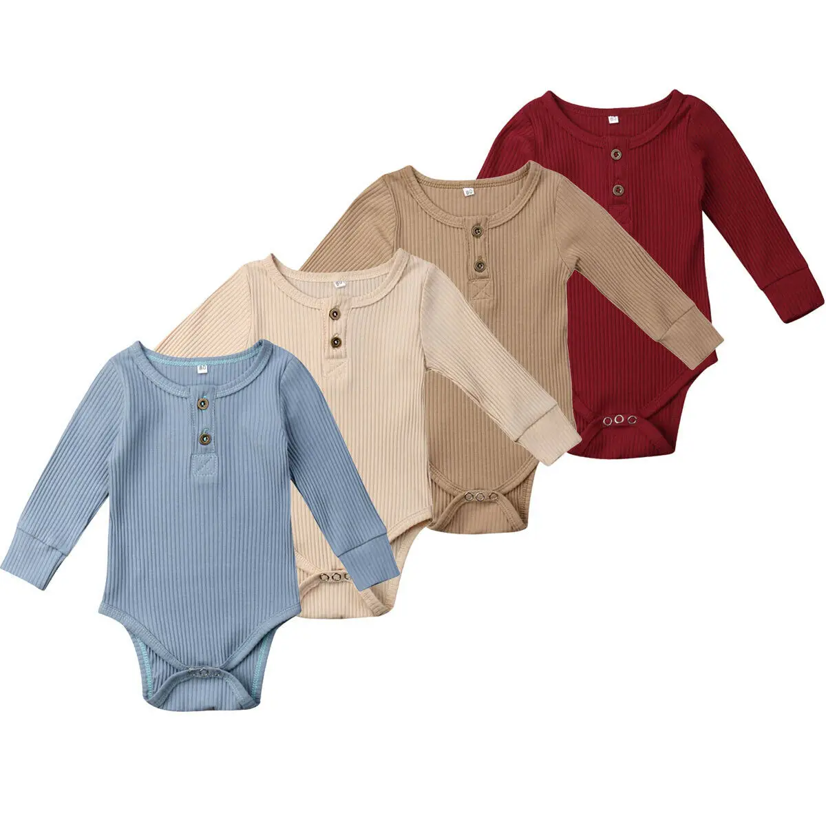 

Fashion Newborn Baby Bodysuit Strip Solid Long Sleeve Girls Boys Outfit Baby Clothes Jumpsuit Clothes Playsuit 0-24M