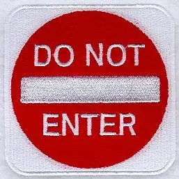 

Free Shipping do not enter sign logo as the Iron on Embroidery Flag Patches Logo Decoration for clothes