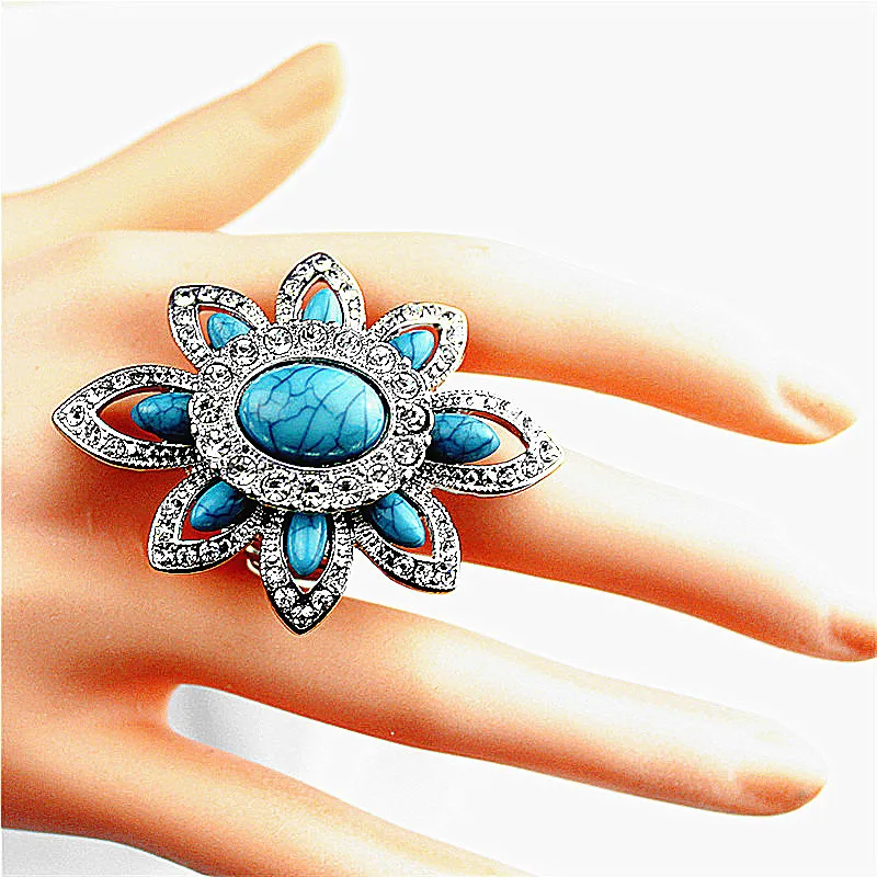 

Hot sell fashion gorgeous women's jewelry wholesale girls birthday party wedding noble elastic ring delivery agent SETS