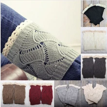 Женская крючком вязаные кружевной отделкой цилиндры манжеты гетры носки F34