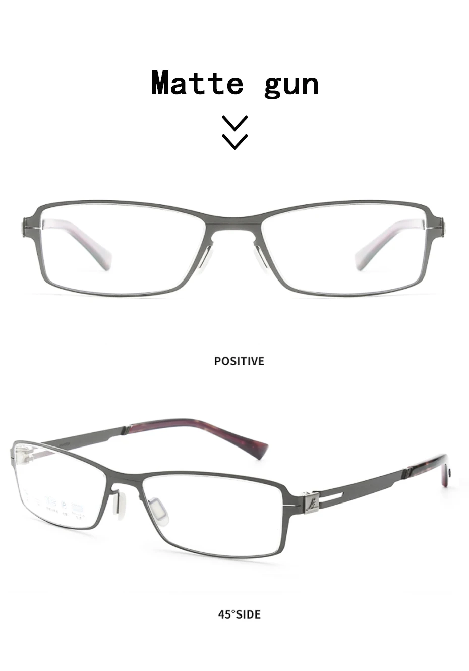 Ультратонкие квадратные Безвинтовые очки, особая дверная петля, полный обод, мужские очки для близорукости по рецепту, металлические очки Rxable F211607