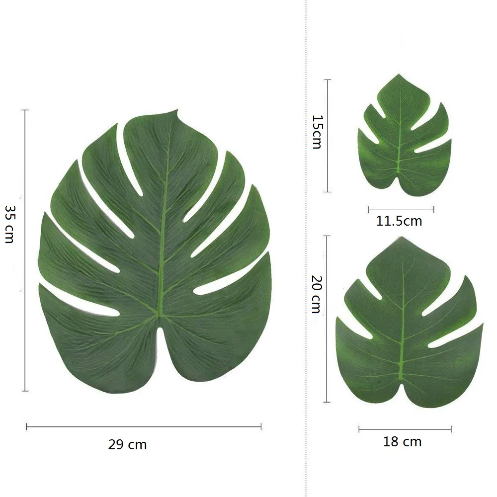 12 шт. искусственные Пальмовые Листья тропические растения искусственные листья сафари листья для дома, кухни, вечерние, свадебные, украшения стола