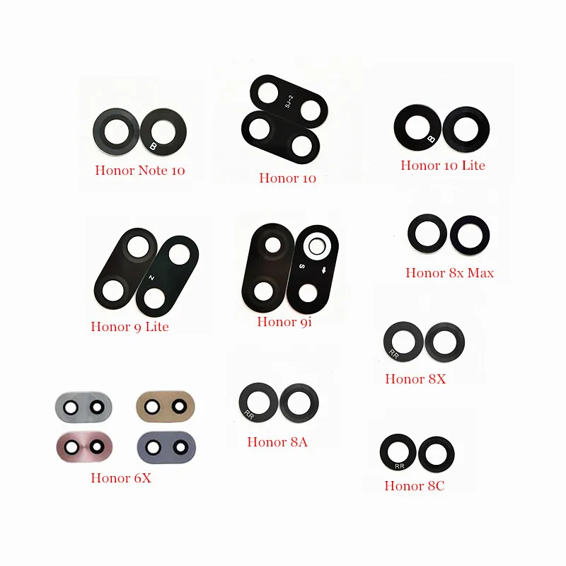 

Rear Back Camera Glass Lens with Stickers for Huawei Honor Note 10 6X 8A 8C 8X Max 9i 9 Lite 10 Lite