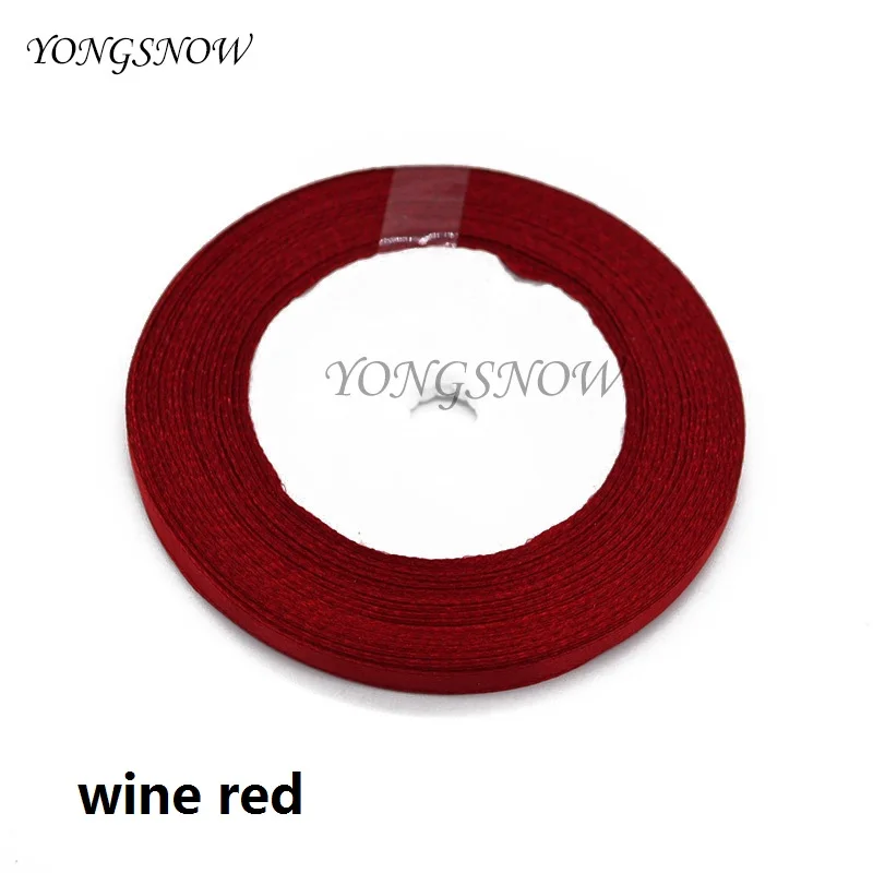 15 wine red 6 мм 22 метра розовый Шелковый Атласный органза резинка из полиэстера для шитья Свадебная вечеринка декоративная ткань ремесла подарочная упаковка пояса 6ZA071 - Цвет: 15 wine red