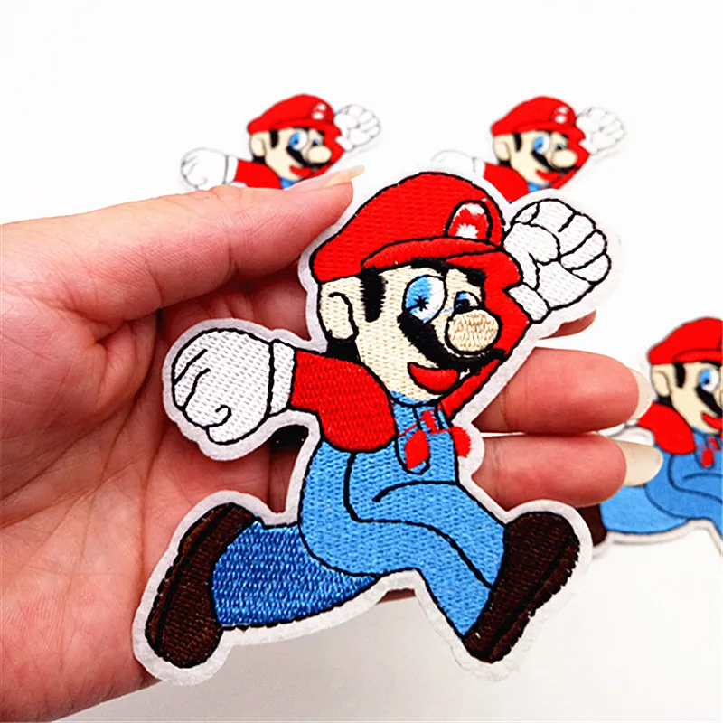 

10Pcs Cartoon Super Mario Embroidered Patches For Clothing Iron on Sewing Applique Stickers Clothes Bag DIY Garment Accessories