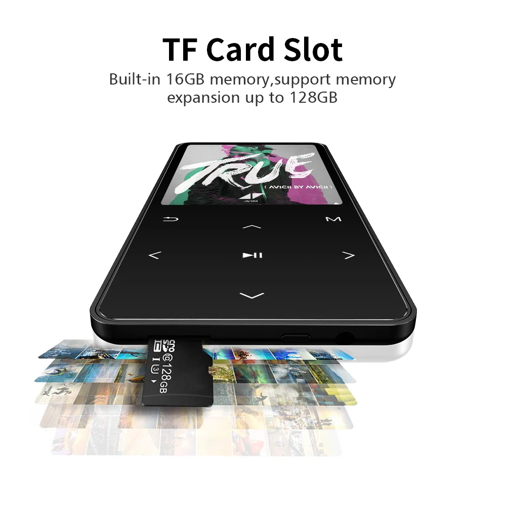 ICEICE MP3 плеер с bluetooth и динамиком сенсорные клавиши 2 4 дюйма hi fi fm радио спортивный
