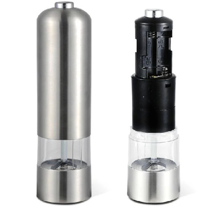 24pcs/lot Newest Pepper Grinder Stainless Steel Electric Salt Pepper Mill Seasoning Kitchen Tools For Cooking Restaurants