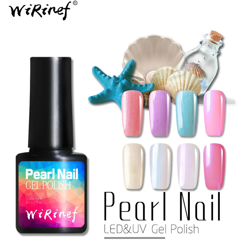 

WiRinef 1pcs Pearl Gel Varnish Long Lasting Nail Gel Lacquer Colorful Soak Off Shiny Sea Shell LED UV Gel Nail Polish