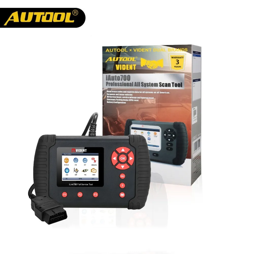 

AUOOLxVident iAuto700 Automotive OBD Car Full System Diagnostic Engine Oil EPB EPS ABS Airbag Reset Battery Configuration Tool