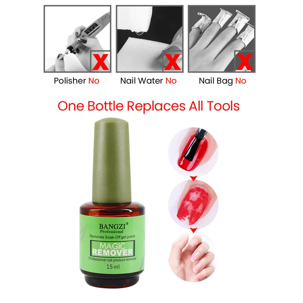 Hot Fashion 2Pcs 15 ML Gel Polish Burst Magic Remover Off Nail Gel Nail Degreaser Cleaner Ba Maquiagem Drop Shipping useful