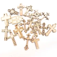 Ручной работы деревянные ломтики ремесла аксессуары для дома скрапбукинги картина DIY смешанный ретро крест узор орнамент 40-60 мм 10 шт