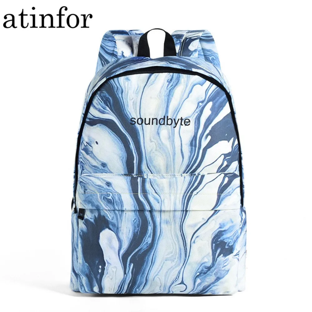 Водонепроницаемый холщовый рюкзак с принтом Женский дорожный для ноутбука