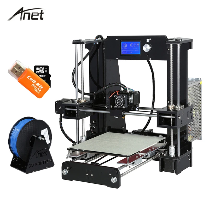 

Anet A6 Desktop 3D Printer Kit Big Size High Precision Reprap Prusa i3 DIY 3D Printer Aluminum Hotbed Gift Filament 16G SD Card