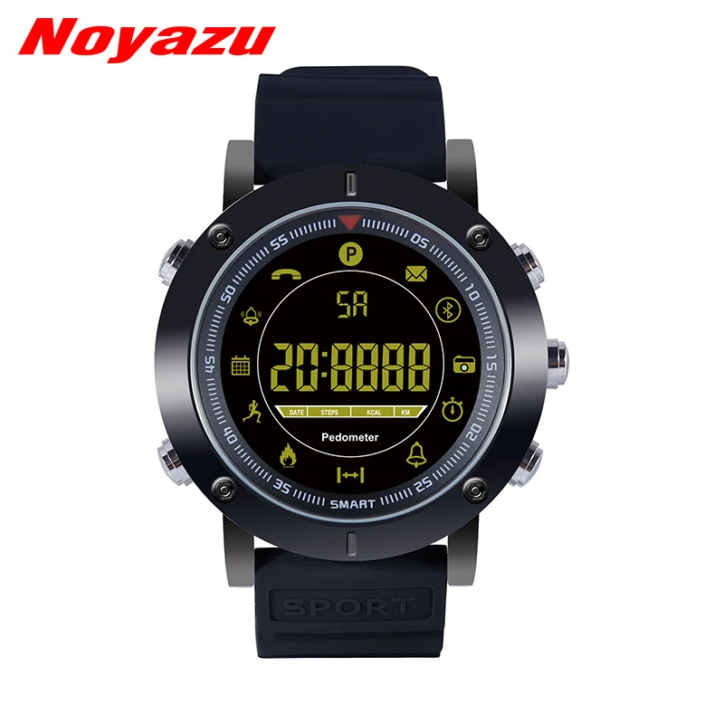 

Noyazu EX19 Smart Sport Watch for Men WaterProof Alarms Pedometer SmartWatch IOS Android Message Call Reminder Silicon Strap
