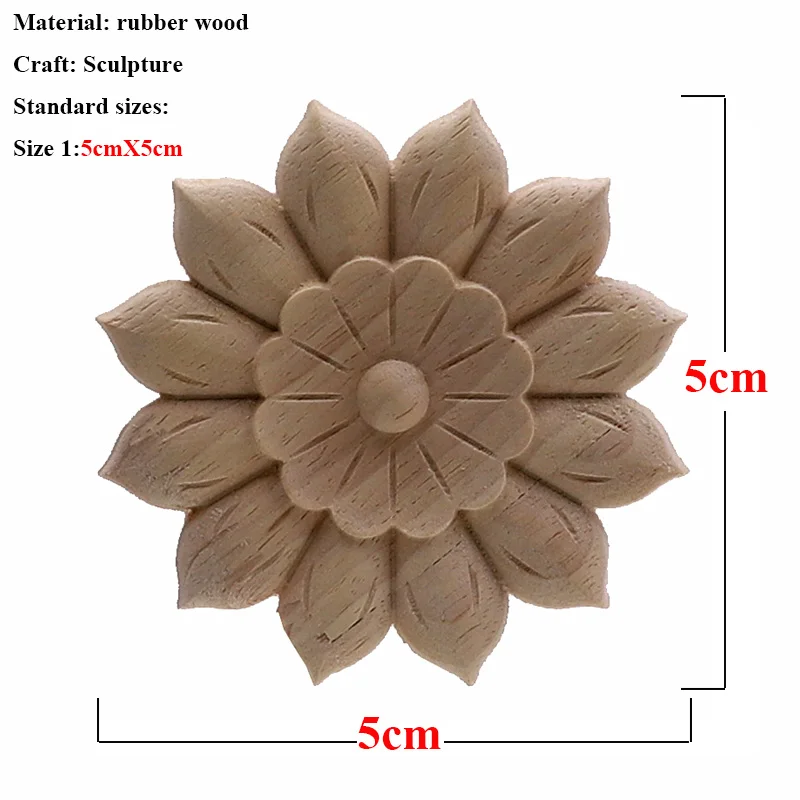 VZLX винтажная Цветочная резьба по дереву угловая аппликация рамка настенная мебель резьба по дереву декоративные деревянные фигурки ремесла домашний декор - Цвет: 5cm