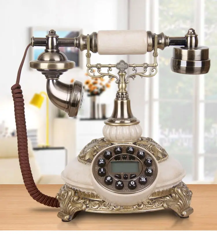 Античный телефон мода Винтаж старомодный бытовой телефон hands-free подсветка/идентификатор звонящего - Цвет: Яркий
