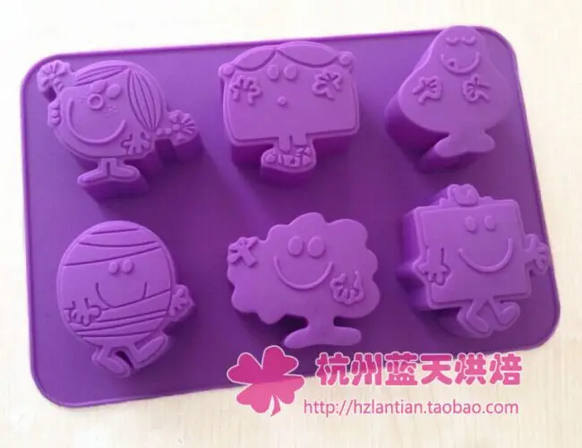 

6 hole Spongebob shape Silicone Cake Mould chocolate Baking tool