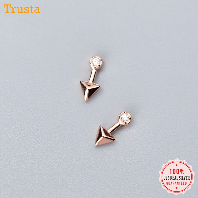 

Trustdavis 100% 925 Sterling Silver Stud Earrings Fashion Small Arrow Jewelry Gift For Girls Daughter Silver 925 Jewelry DS1455