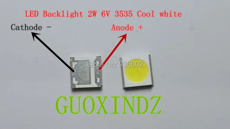 WOOREE светодио дный Подсветка высокое Мощность светодио дный 2 Вт 6 В 3535 150LM холодный белый WM35E2F-YR09B-eA ЖК-дисплей Подсветка для ТВ Применение