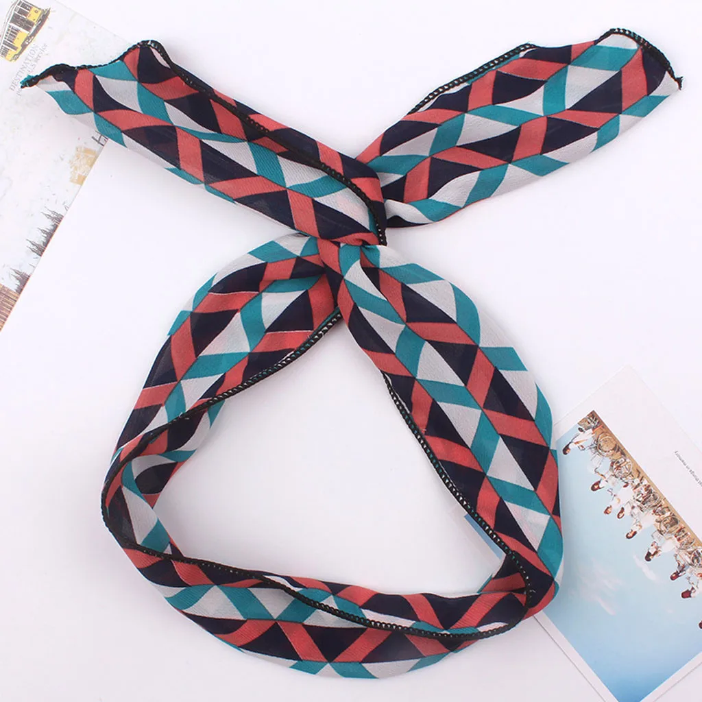 

Women's hair band geometric print sweet print hair accessories rabbit ears cross hair straight band straight strip#p2