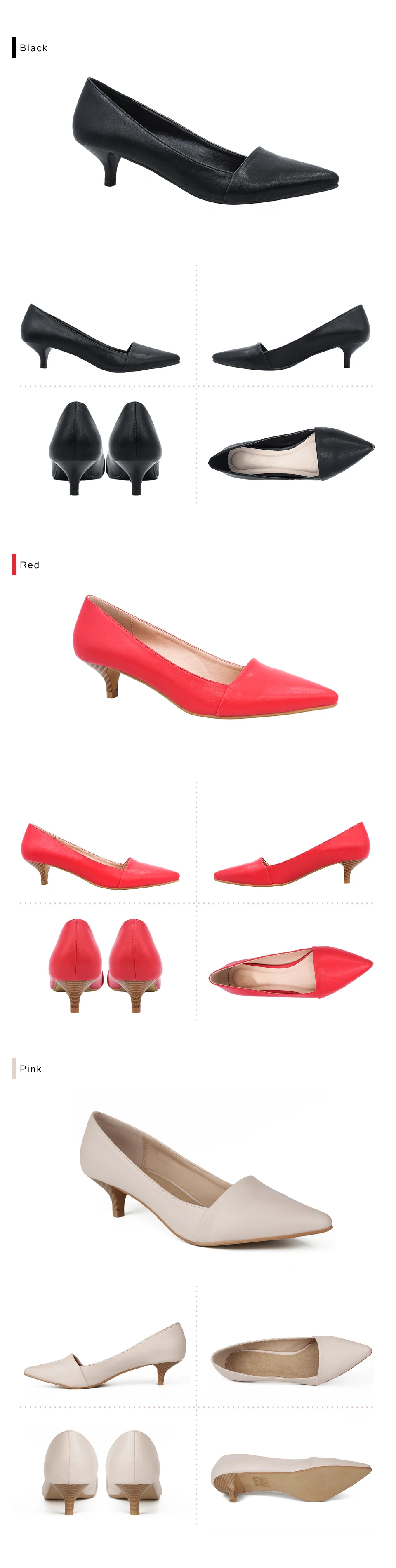 MaxMuxun/Женская обувь; строгие классические модельные туфли-лодочки на среднем каблуке-рюмочке без застежки; офисные женские туфли-лодочки; цвет белый, красный, черный