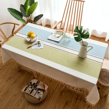 

1pcs Table Cloth Cotton Linen Lace Tassel Tablecloth Rectangular Tablecloths Solid Color Table Cloth for Kitchen Home Textile