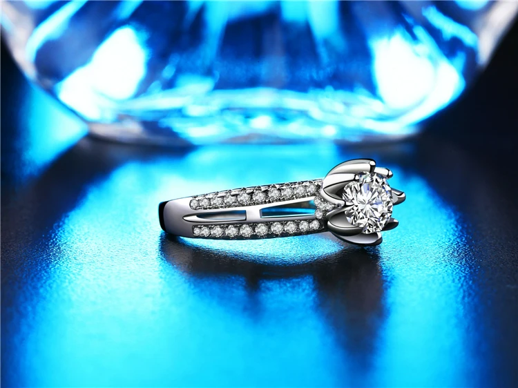 KOFSAC 925 пробы серебряные кольца изысканные блестящие 3а циркониевые микро инкрустационные кольца с лотосом для женщин Свадебные обручальные модные украшения