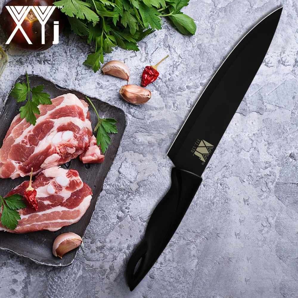 

XYj Cleaver Kitchen Knife Japanese Steel Blade Chef Knives Santoku Fruit Vegetable Slicer Cutter with Cover For Household Cook
