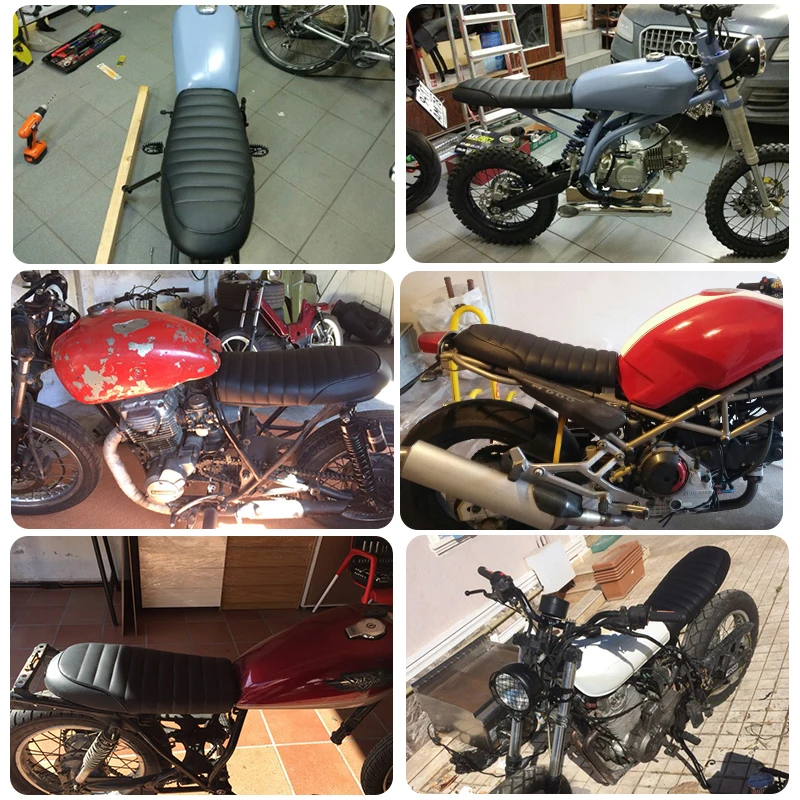 100% Brand New Modified Motorcycle Retro Saddle Seat Cafe Racer CB200 CB350 CB500 CB750 SR400 SR500 XJ XS KZ (7)