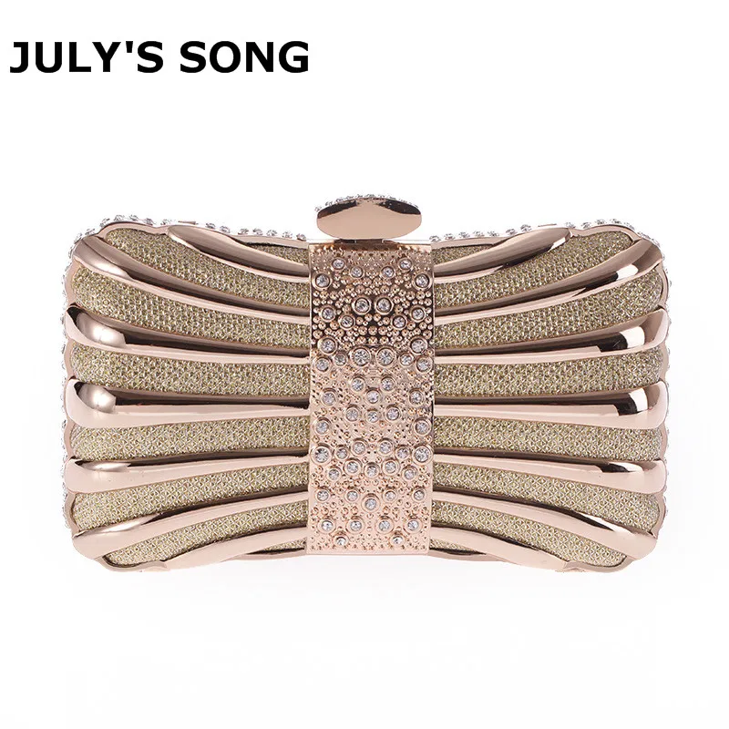 

Luxurious Women Clutch Bags Metal Diamonds Chain Shoulder Evening Bags Lady Dress Wedding Dinner Party Handbags