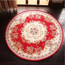 90x90 см Европейский стиль винтажный цветочный принт круглый плюшевый коврик для гостиной ковер плюшевые коврики домашний декор