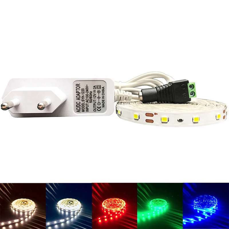 

SMD 3528 2835 RGB LED Strip Waterproof 5M 300LED DC 12V Fita el wire LED Flexible Light Strips Neon Tape Luz Monochrome