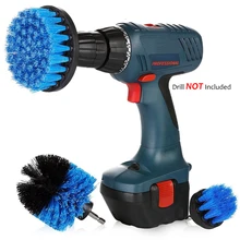 3 pcs/set Power Scrubber Brush Drill Brush Clean for Bathroom Surface Tub Shower Tile Grout Cordless Power Scrub Cleaning Blue