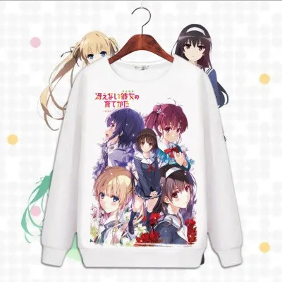 1 Японское аниме Saekano katou Megumi толстовка унисекс с длинными рукавами в стиле хип-хоп флисовые Топы Аки томойя толстовки с капюшоном на осень - Цвет: 1