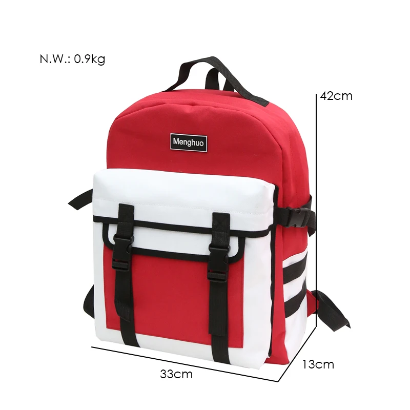 MENGHUO Fashion Black Women Backpack Canvas Men School Backpacks for Teenagers Girls Casual Large Capacity Korean Bags Mochilas (5)