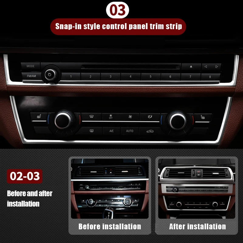 

For Bmw 5 Series F10 F18 520 525 528 530 2011- Chrome Abs Car Interior Buttons Sequins Decoration Cover Trim Decals