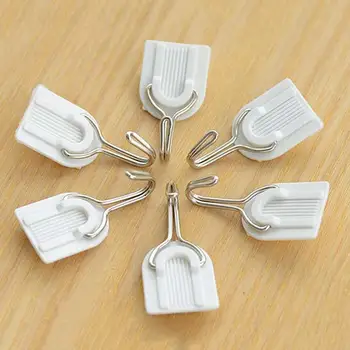

White Self-adhesive after Seamless tile strong stick hook wall hook hanger 6PcsWall Hook Hanger Plastic Sticky Door
