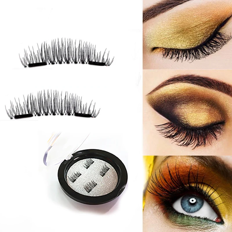 Magnetic Fake Eyelashes With Double Magnet Handmade 3D
